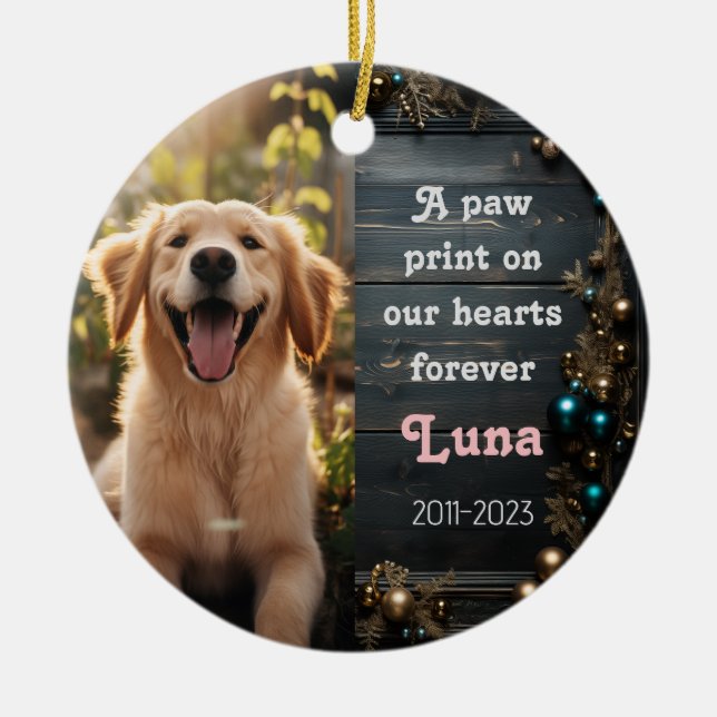 Animaux de Noël - souvenir de Noël Ornement en cér (Devant)