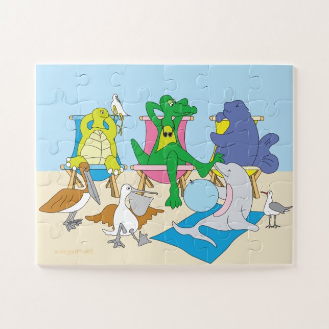 Animaux de Plage Puzzle Grande Pièce (Horizontal)