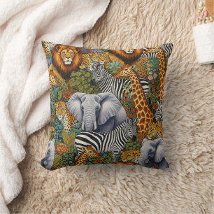 Animaux de safari africain Coussin décoratif