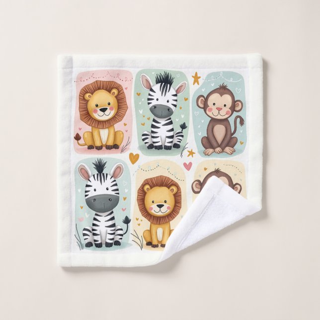 Animaux de safari fantaisistes (Gant de toilette)
