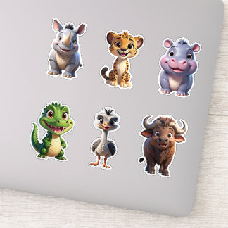 Animaux de Safari Set -2 Autocollants Enfants