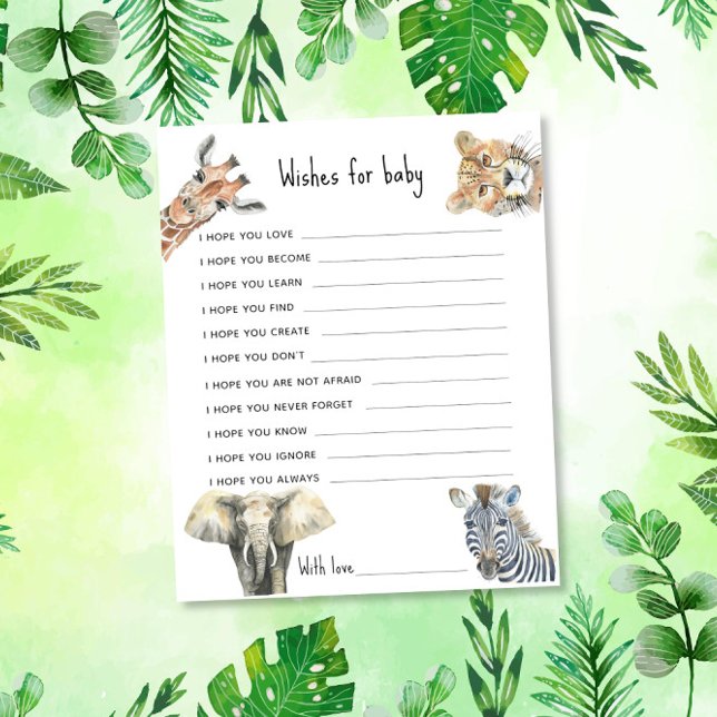 Animaux de safari - Vœux pour bébé (Créateur téléchargé)