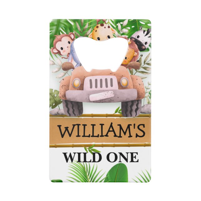 Animaux de Safari Wild One JUNGLE Anniversaire (Devant)