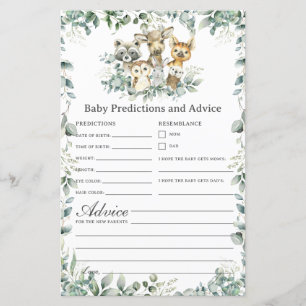Animaux des bois Baby shower Prédictions et consei