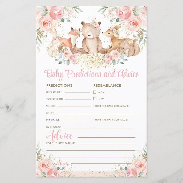 Animaux des bois Prédictions et conseils floraux p (Devant)