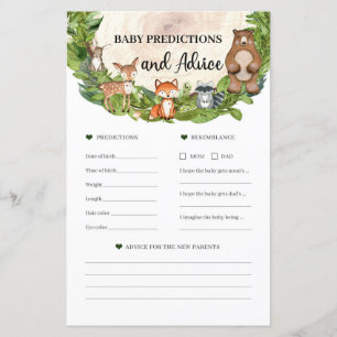 Animaux des bois Prédictions et conseils pour bébé