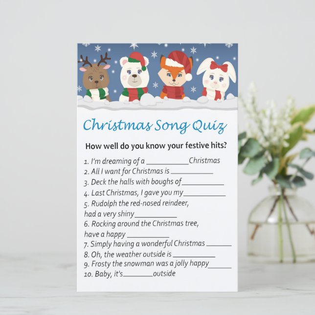 Animaux d'hiver jeu de chansons de Noël (Debout devant)