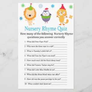 Animaux d'hiver Nursery Rhyme Quiz jeu de baby sho