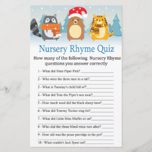 Animaux d'hiver Nursery Rhyme Quiz jeu de baby sho