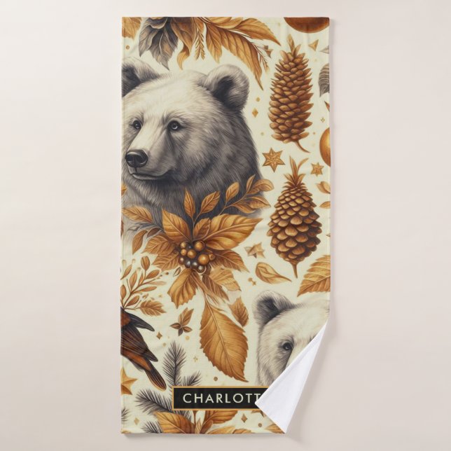 Animaux d'hiver vintages (Serviette de bain)