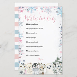 Animaux d'hiver Voeux de révélation de genre pour 