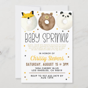 Animaux Donut Baby Sprinkw Douche Invitation