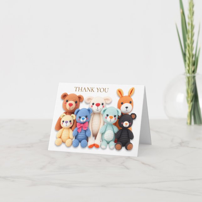 Animaux en peluche au crochet Merci (Devant)