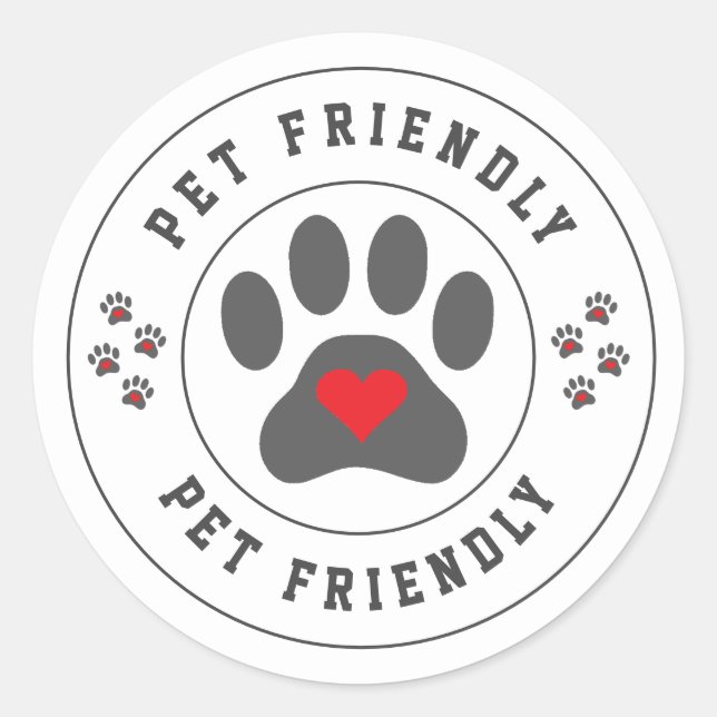 Animaux Étiquettes avec patte cardiaque (Devant)