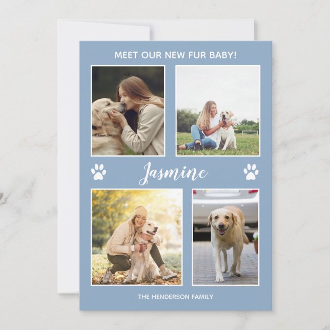 Animaux Faire-part Nouveau Fourrure bébé Photo Dus (Devant)