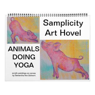 Animaux faisant du calendrier de yoga