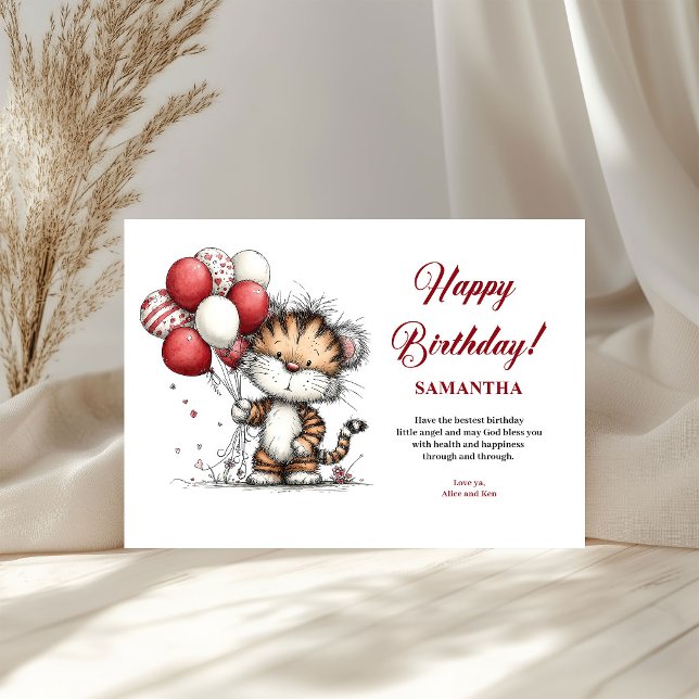 Animaux fantaisistes et lumineux thème d'anniversa (Bright whimsical animals birthday theme kids greeting card

)