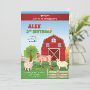 Animaux Ferme Invitation Anniversaire Barnyard Ann