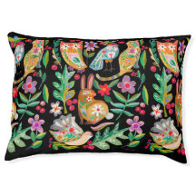 Folk Art Floral Animal Friends Grand Lit pour anim