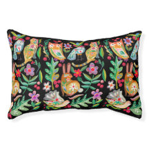 Folk Art Floral Animal Friends Petit lit pour anim