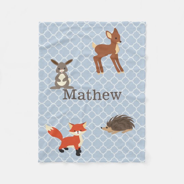 Animaux forestiers Couverture en polaire personnal (Devant)