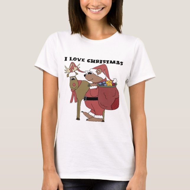 Animaux J'aime T-shirts et cadeaux de Noël (Devant)