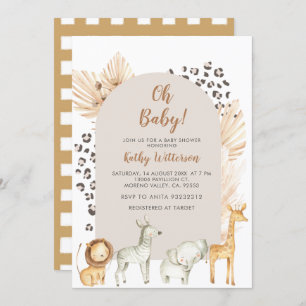 Animaux Jungle Baby shower Invitation