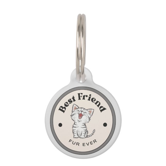 Animaux MIGNON ! Médaillon Rond pour Animal de Compagnie - (Dos)
