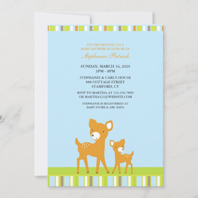 Animaux mignons Invitation plat Baby shower (Devant)