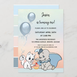 Animaux mignons Invitation premier anniversaire