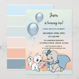 Animaux mignons Invitation premier anniversaire