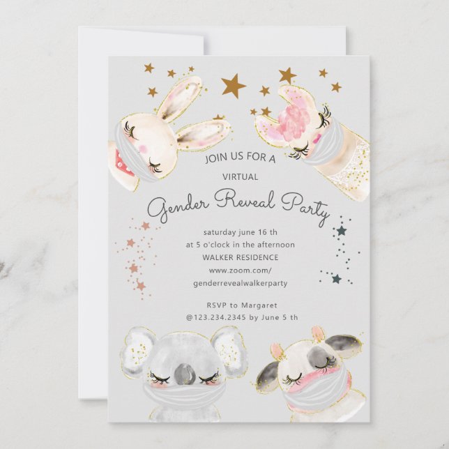 animaux mignons visage masque sexe virtuel révéler (Devant)