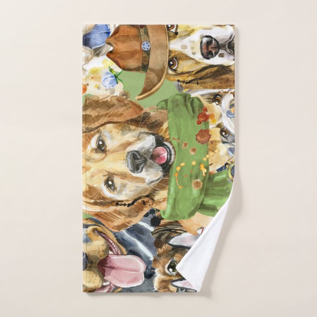 Animaux motifs Chiens Animaux Amateurs (Serviette à main)
