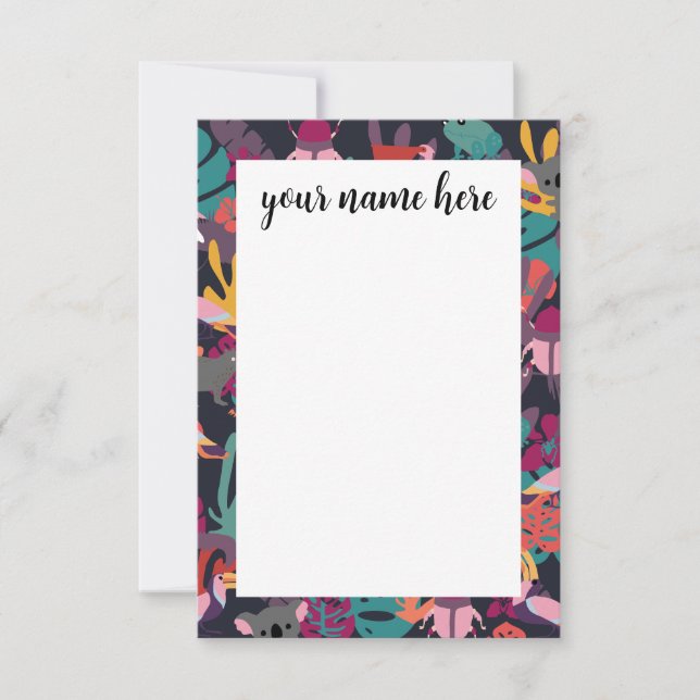 Animaux personnalisés Cartes pour notes (Devant)