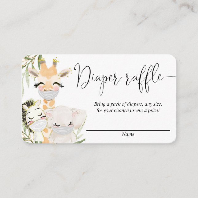 Animaux Safari avec masques cartes de tombola (Devant)