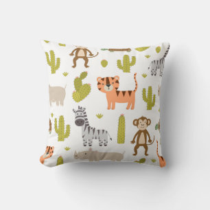 Animaux Safari Baby Nursery décor Oreiller