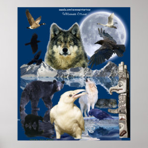 ANIMAUX SAUVAGES Montage Poster d'art