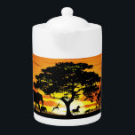 Animaux sauvages sur le coucher de soleil de la sa<br><div class="desc">Coucher de soleil magnifique,  lumineux et paisible sur le paysage sauvage de la Savane africaine avec des formes d'animaux sauvages. Créée à l'origine avec Hi Quality / Hi Resolugion Vector Graphic Art Technique Copyright BluedarkArt TheChameleonArt.</div>