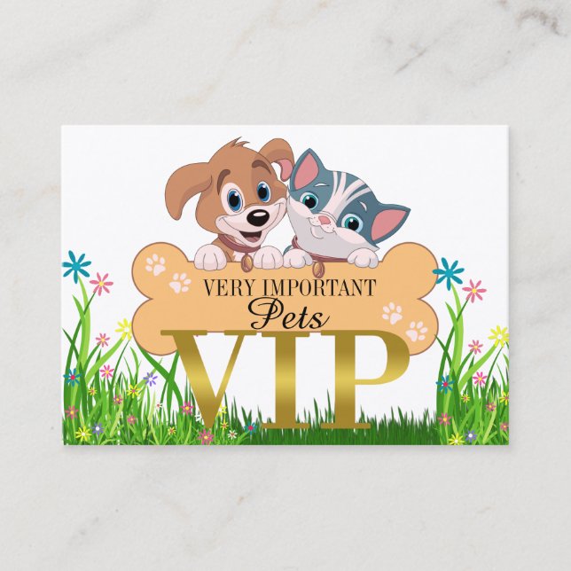 Animaux très importants VIP Carte de visite / Pass (Devant)