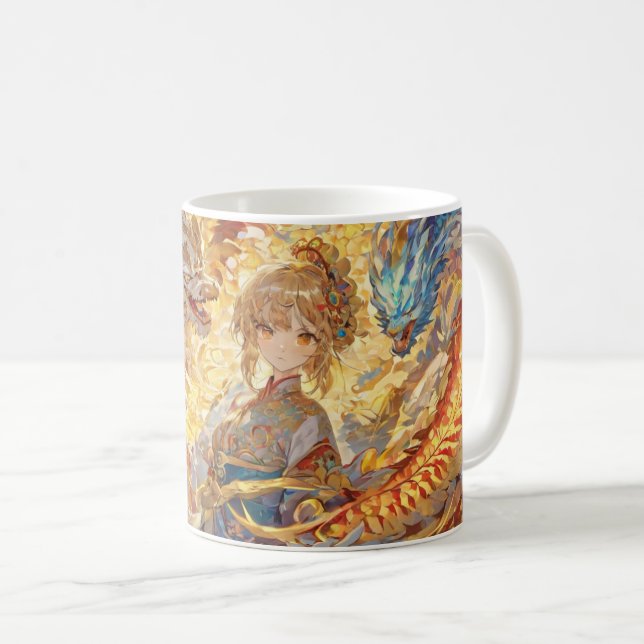 Anime Anime Dragon-Girl Mug (Devant droit)