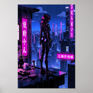 Anime Cyberpunk Art Mural de Ville