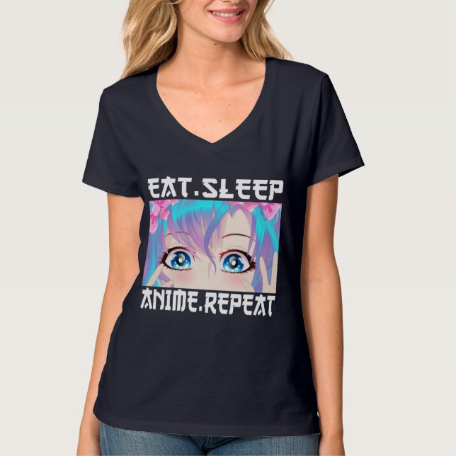 Anime de sommeil de manger Répéter T-shirt (Devant)