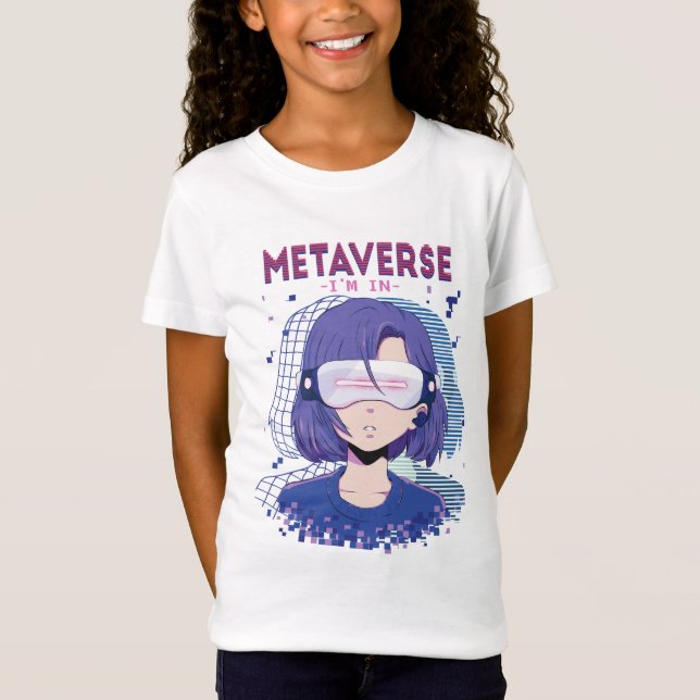 Anime fille lunettes de réalité virtuelle T-Shirt  (Devant)