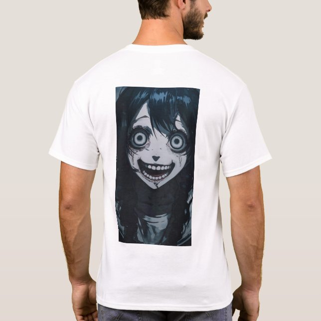Anime Fou Fille Psycho Visage T-Shirt (Dos)