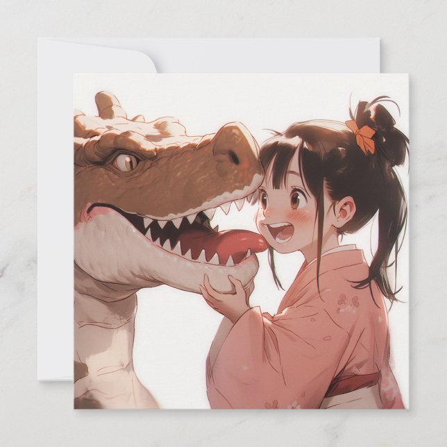 Anime Girl avec Dinosaur Ami (Devant)
