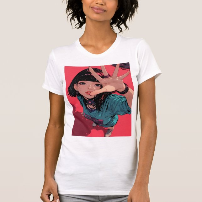 Anime Girl T-shirt High Quality Print (Devant)