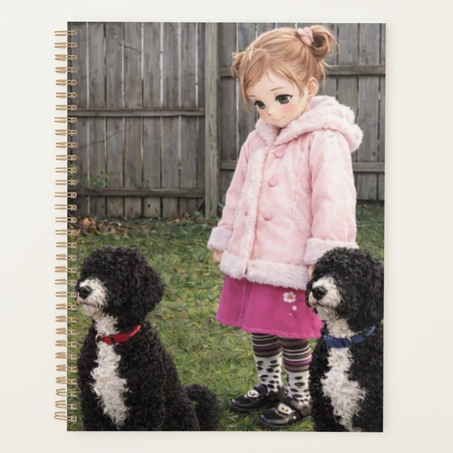 Anime Girl & Two Dogs Weekly Planner (Devant)