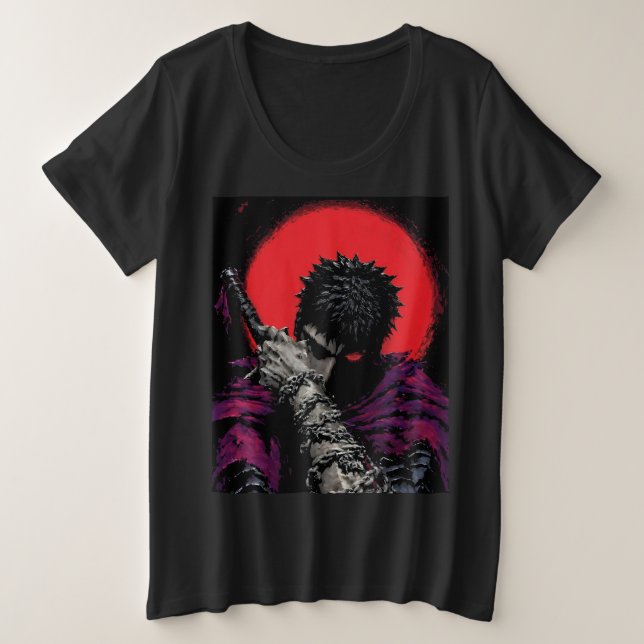 Anime Guerrier Épée Lune Rouge Art Hug (Design devant)