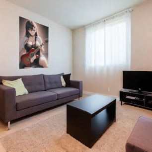 Anime jeune guitariste   AI Art Poster