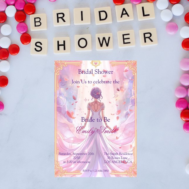 Anime Pastel Fantasy Bridal Shower Invitation (Créateur téléchargé)